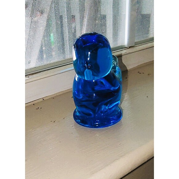 VTG Crystal Hand Blown Bluebird of Happiness Sea Blue Glass Figurine Signed 3"H - Picture 14 of 16